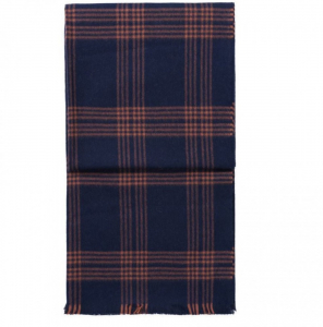 Плед из бэби альпаки CHECK blue/rusty red 130х200 от ELVANG