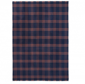 Плед из бэби альпаки CHECK blue/rusty red 130х200 от ELVANG
