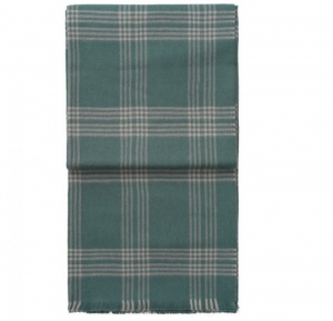Плед из бэби альпаки CHECK light grey/camelgreen / light green 130х200 от ELVANG