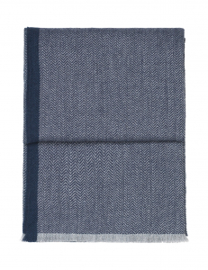 Плед из бэби альпаки Herringbone  dark blue/grey 130х190 от ELVANG