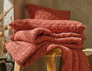 Покрывало хлопок-пике 180х260 EVEREST Terracota от Blanc des Vosges