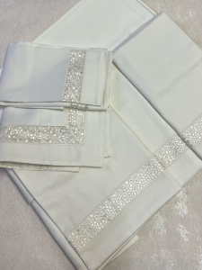 Постельное белье итальянское семейное DOUBLE avorio/white  от Emozioni 