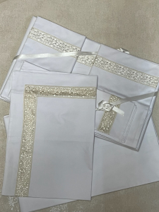 Постельное белье итальянское семейное DOUBLE avorio/white  от Emozioni 