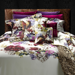 Постельное белье Семейное Roberto Cavalli Floris Bianco