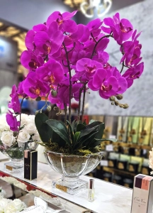Ароматический букет CENTERPIECE TALL PURPLE ORCHIDS розовые орхидеи от Cote Noir