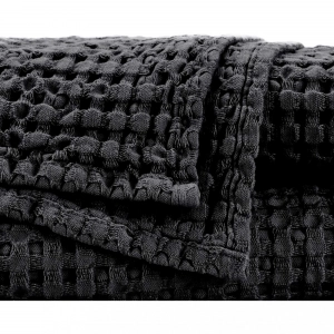 Полотенце вафельное из длинновоокнистого хлопка Giza Pousada Black 990 30х30 от Abyss&Habidecor