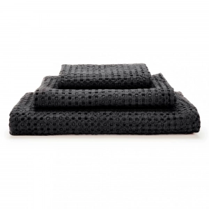 Полотенце вафельное из длинновоокнистого хлопка Giza Pousada Black 990 30х30 от Abyss&Habidecor