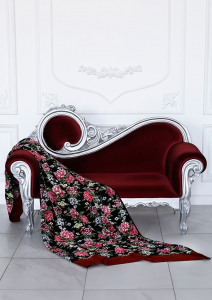 Элитный шенилловый плед Peony schwarz 121 150х250 от Feiler