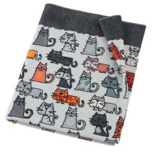Полотенце шенилловое Cats 215 slate grey 75х150 от Feiler