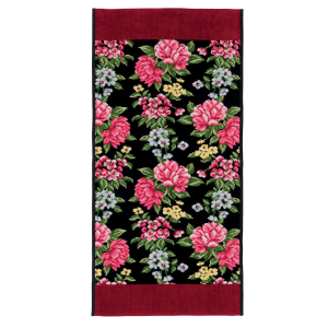 Полотенце шенилловое Peony schwarz 121 75х150 от Feiler