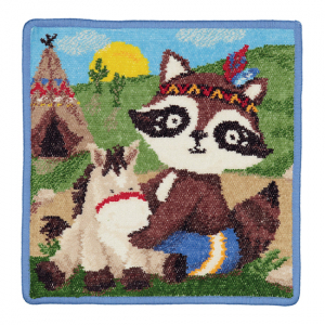 Полотенце шенилловое Bear and friends honey bear 205 jeansblau  25х25 от Feiler