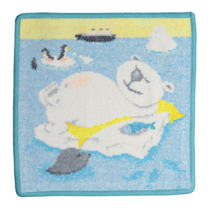 Полотенце шенилловое Bear and friends lazer bear 231 seagreen 25х25 от Feiler