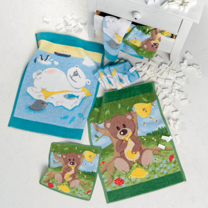 Полотенце шенилловое Bear and friends lazer bear 231 seagreen 37х50 от Feiler