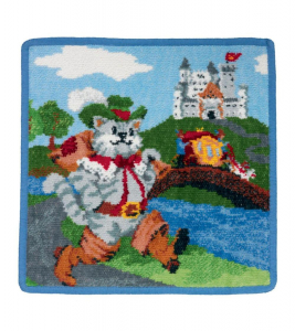 Полотенце шенилловое Marchen Gestiefelter Kater 205 jeansblau 25х25 от Feiler