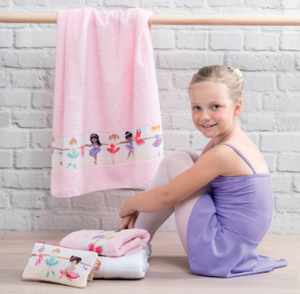 Полотенце махровое с  кантом из шенилла Ballerina border Rosa 50х80 от Feiler