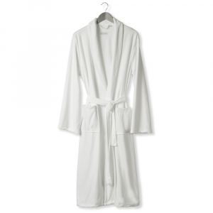 Халат велюровый из длинноволокнистого хлопка Nicky Velour white (белый) от Lapartment (Casual Avenue)