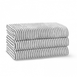 Полотенце махровое 50х90 Casual Avenue Terry Striped white/dark grey темно-серый