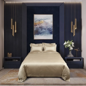 Элитное постельное белье 600 tc 2 спальное евро-макси LOIRE золотистый от Сlaire Batiste Atelier