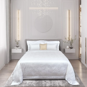 Элитное постельное белье Семейное BLAVET 600 tc пейсли белое от Сlaire Batiste Atelier