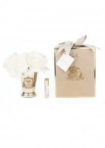 Букет роз, цвет шампань, в золотой вазе SEVEN ROSE CHAMPAGNE GOLD от Cote Noir