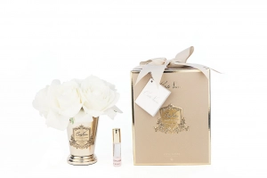 Букет роз, цвет шампань, в золотой вазе SEVEN ROSE CHAMPAGNE GOLD от Cote Noir
