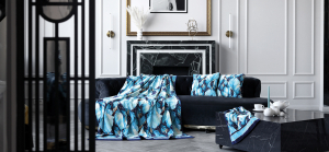 Элитный шенилловый плед Brise 221 navy blue 150х250 от Feiler