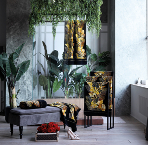 Полотенце шенилловое Exotika gold 010 black  50х100 от Feiler