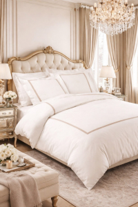 Постельное белье евро макси 220х240 Mirabello RITZ M56 sabbia