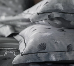 Постельное белье Kyoto graphite евро от Blanc des Vosges 