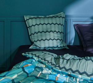 Постельное белье евро MOSAIC COBALT от Blanc des Vosges