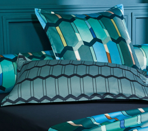 Постельное белье евро MOSAIC COBALT от Blanc des Vosges