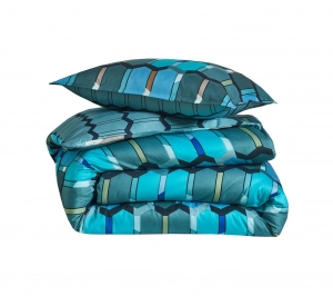 Постельное белье евро MOSAIC COBALT от Blanc des Vosges