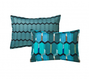Постельное белье евро MOSAIC COBALT от Blanc des Vosges