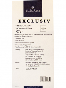 Подушка пуховая Exclusiv 90 50x70см мягкая от Billerbeck